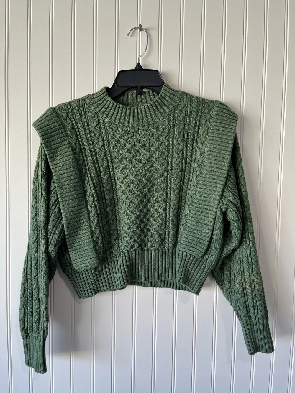 Green Cable Knit Sweater - Classic Women's Crewneck - Picture 6 of 10